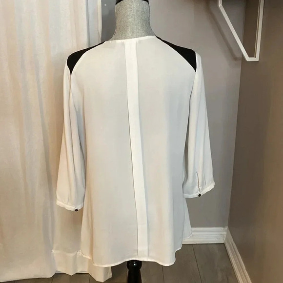 DANIEL RAINN Sleeveless V-Neck Orange Tunic with Tie, Size S - Picture 3 of 4